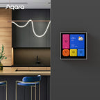 Aqara Panel Switch S100 installed on a wall controlling lighting and scenes
