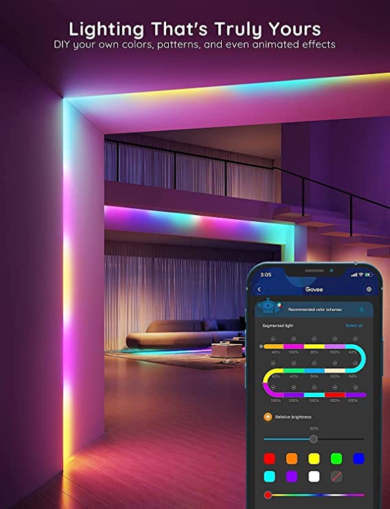 Govee RGBIC Basic Wi-Fi + Bluetooth LED Strip Lights