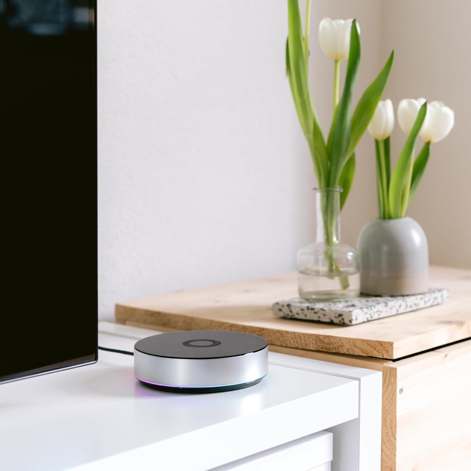 Homey Bridge smart home hub - size comparison
