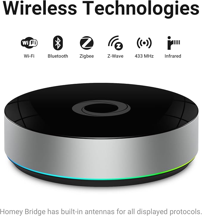 Homey Bridge smart home hub - top view with LED ring