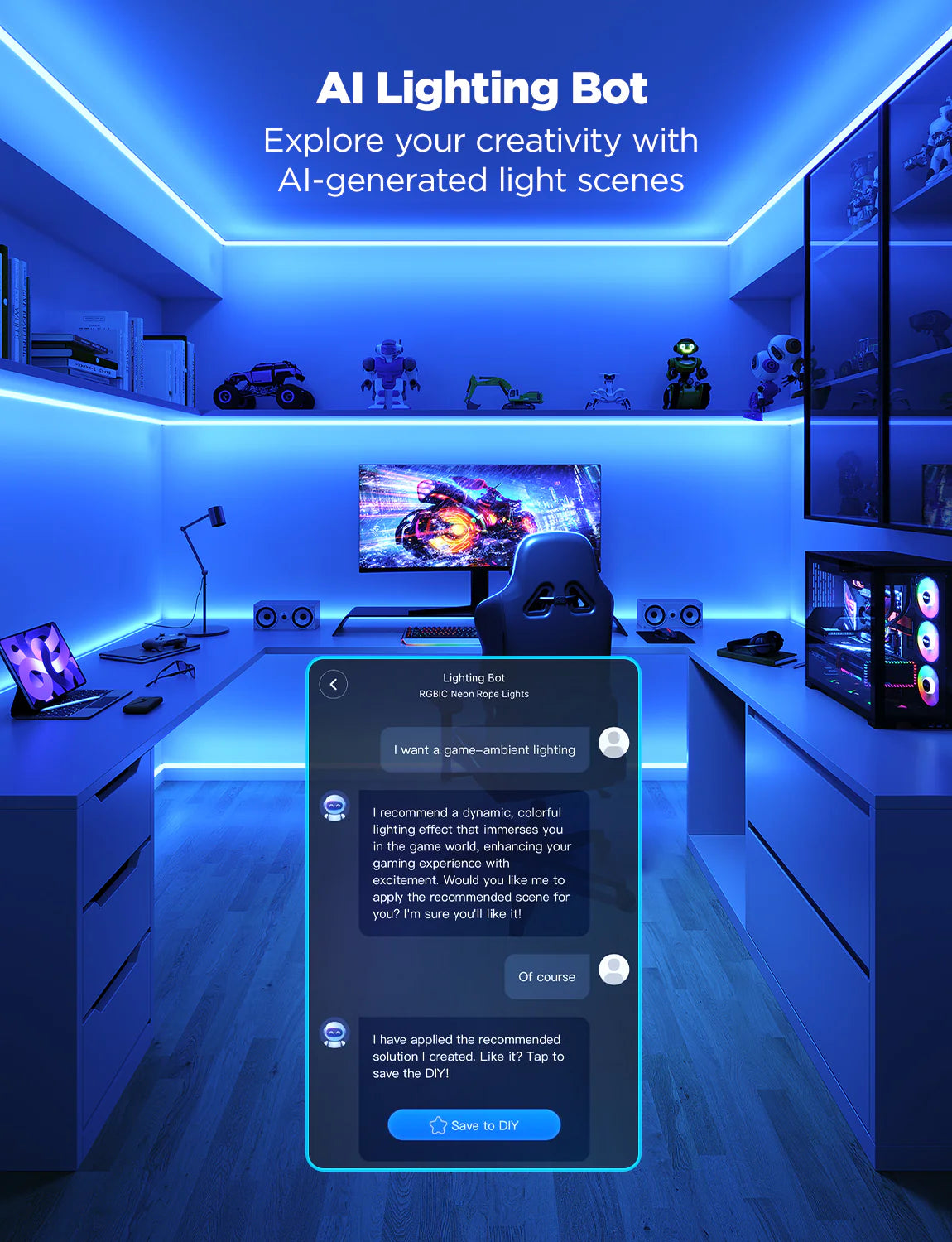 Govee Neon Rope Light for Wall Lining