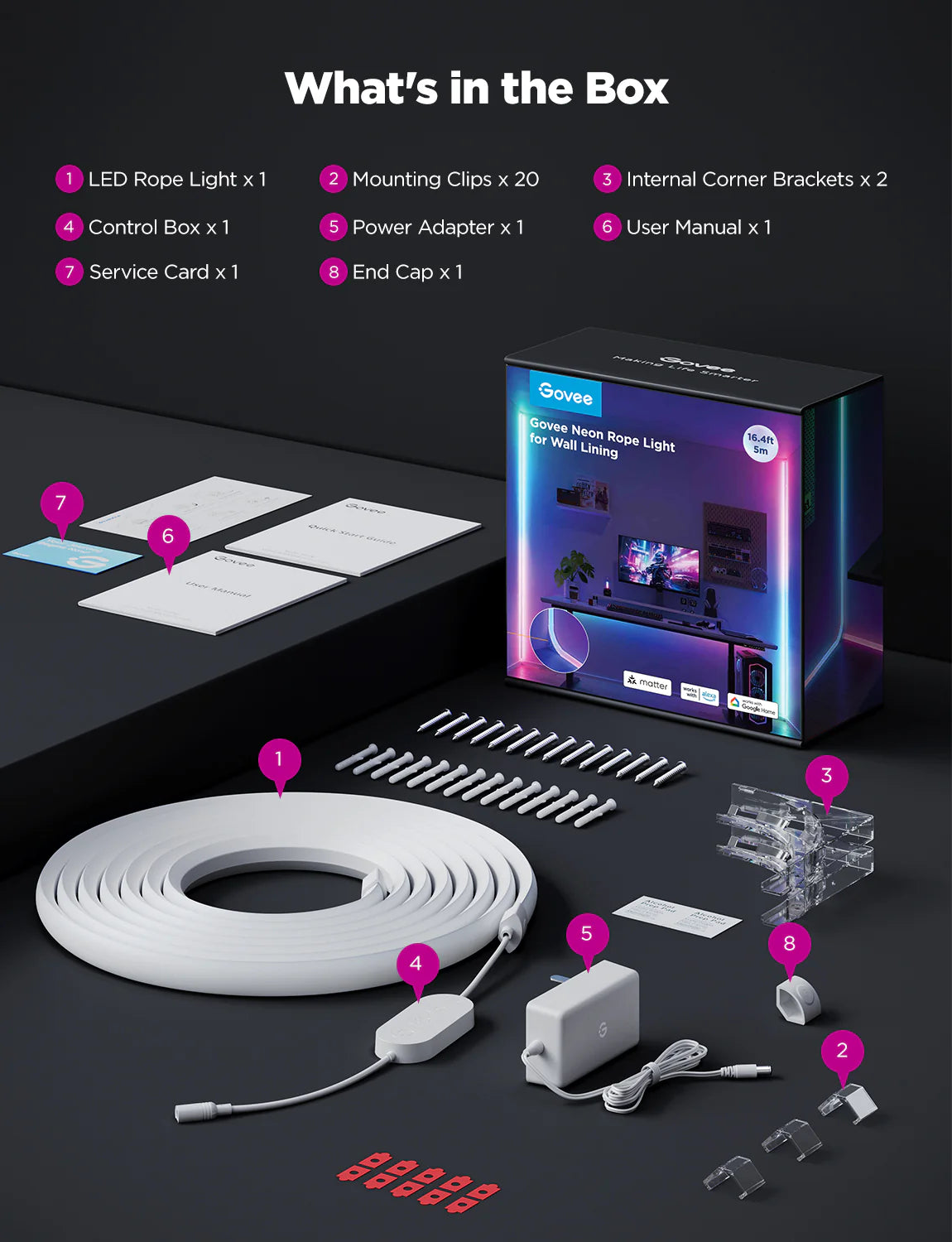 Govee Neon Rope Light for Wall Lining