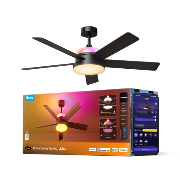 Govee 52 Inch Smart Ceiling Fan with RGB Lights — Hero Shot